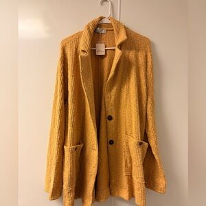 Free People FP Beach Womens Textured Boho Jacket Size medium Beige Gold NWT